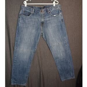 Lucky Brand Men's 38x30 221 Original Straight Western Denim Distressed Jeans